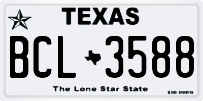 TX license plate BCL3588