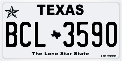 TX license plate BCL3590