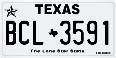 TX license plate BCL3591