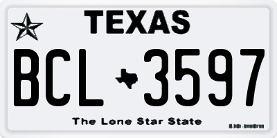 TX license plate BCL3597