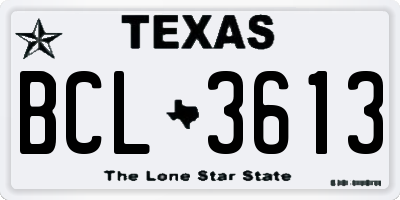 TX license plate BCL3613