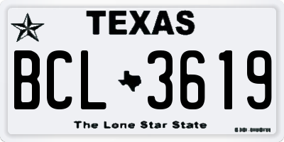 TX license plate BCL3619
