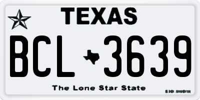 TX license plate BCL3639