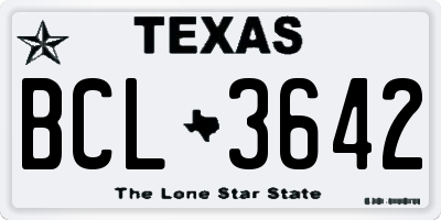 TX license plate BCL3642