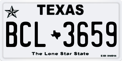 TX license plate BCL3659
