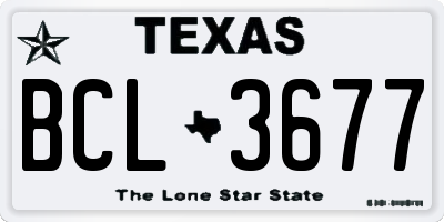 TX license plate BCL3677