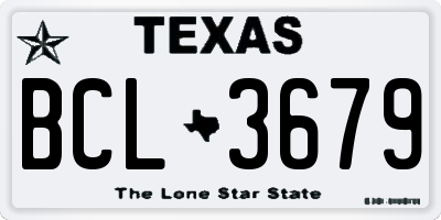 TX license plate BCL3679