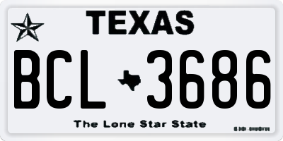TX license plate BCL3686