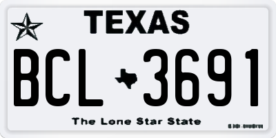 TX license plate BCL3691