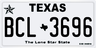 TX license plate BCL3696