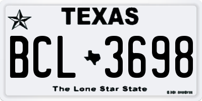 TX license plate BCL3698