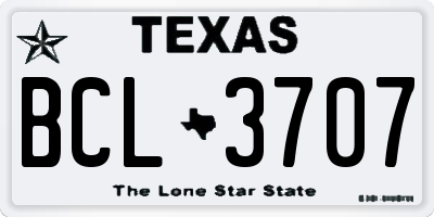TX license plate BCL3707