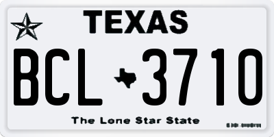 TX license plate BCL3710