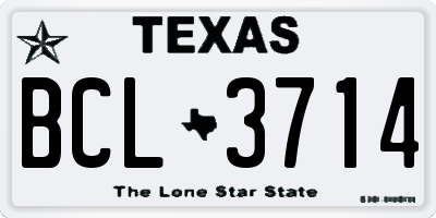 TX license plate BCL3714