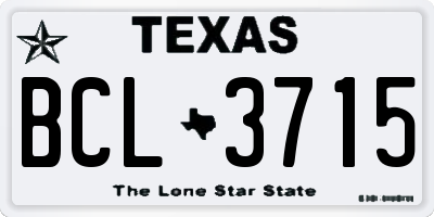 TX license plate BCL3715