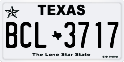TX license plate BCL3717