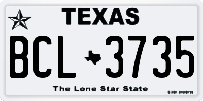 TX license plate BCL3735