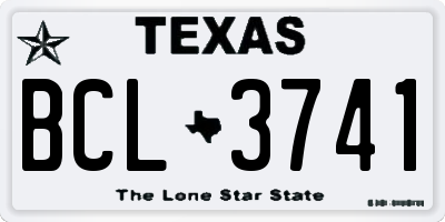 TX license plate BCL3741