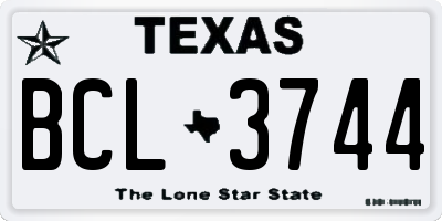 TX license plate BCL3744