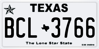TX license plate BCL3766