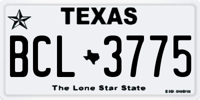 TX license plate BCL3775