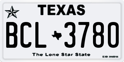 TX license plate BCL3780