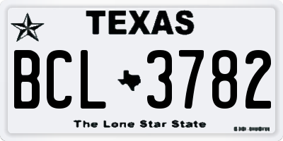 TX license plate BCL3782