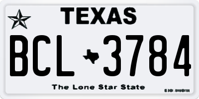 TX license plate BCL3784