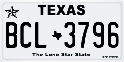 TX license plate BCL3796