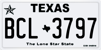 TX license plate BCL3797