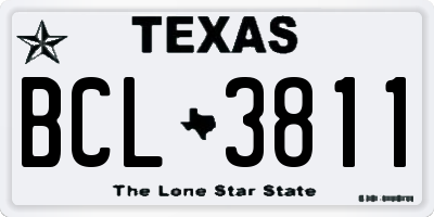 TX license plate BCL3811