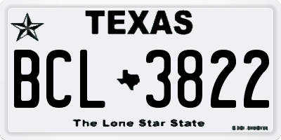 TX license plate BCL3822