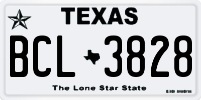 TX license plate BCL3828