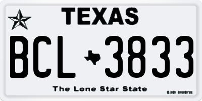 TX license plate BCL3833