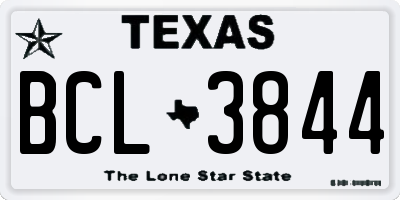 TX license plate BCL3844