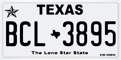 TX license plate BCL3895