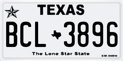 TX license plate BCL3896