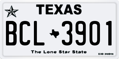 TX license plate BCL3901