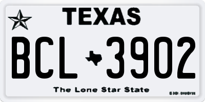 TX license plate BCL3902