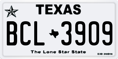 TX license plate BCL3909