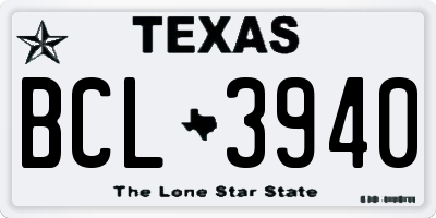 TX license plate BCL3940