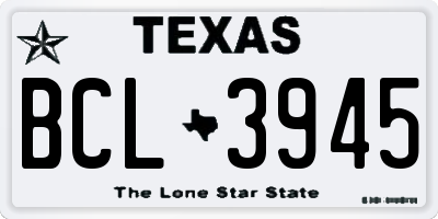 TX license plate BCL3945