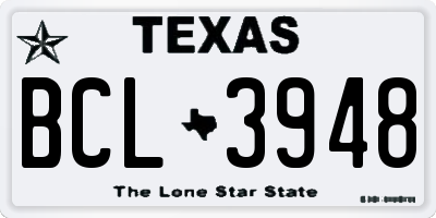 TX license plate BCL3948