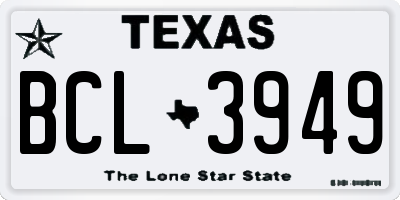 TX license plate BCL3949