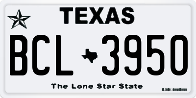 TX license plate BCL3950