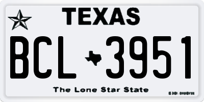 TX license plate BCL3951