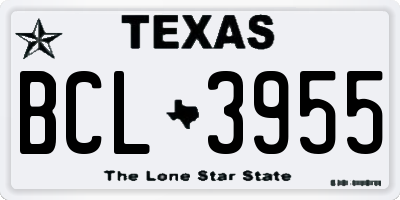 TX license plate BCL3955