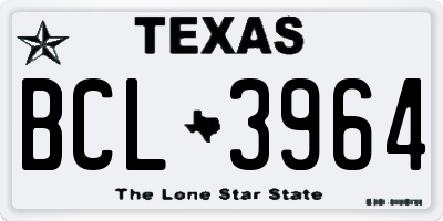 TX license plate BCL3964