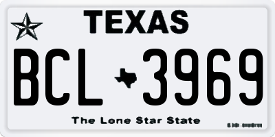 TX license plate BCL3969