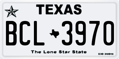 TX license plate BCL3970